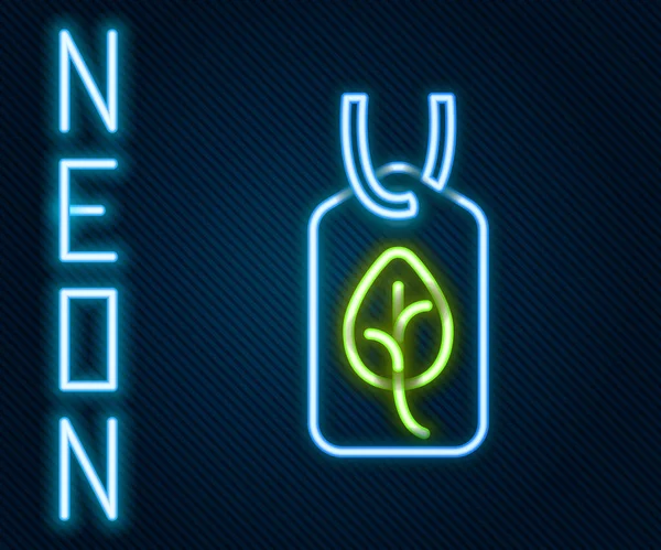 Gloeiende Neon Lijn Veganistisch Voedsel Dieet Pictogram Geïsoleerd Zwarte Achtergrond — Stockvector