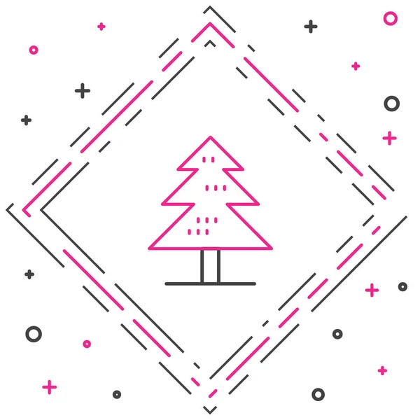 Linienbaum Symbol Isoliert Auf Weißem Hintergrund Symbol Wald Buntes Rahmenkonzept — Stockvektor
