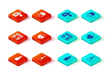 Ruj, Eyfel Kulesi, Zafer Kemeri, Kale kalp şeklinde, Cook ve Parfüm ikonu. Vektör