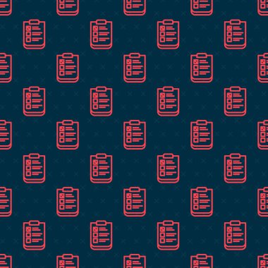 Kırmızı çizgi Psikolojik test ikonu siyah arka planda izole edilmiş kusursuz desen. Vektör