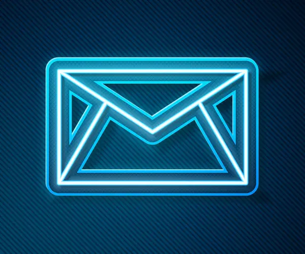 Línea Neón Brillante Icono Correo Correo Electrónico Aislado Sobre Fondo — Archivo Imágenes Vectoriales