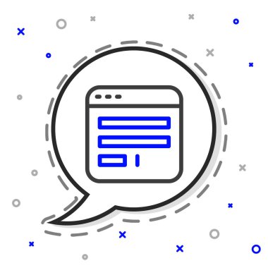 Satır Tarayıcı pencere simgesi beyaz arkaplanda izole edildi. Renkli taslak konsepti. Vektör.