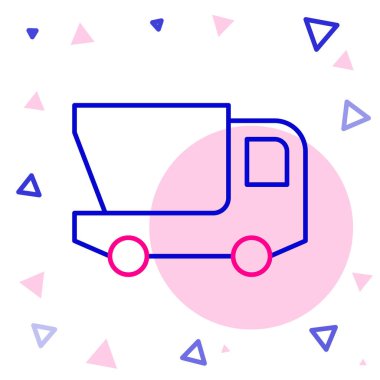 Çizgi oyuncağı kamyon simgesi beyaz arkaplanda izole edildi. Renkli taslak konsepti. Vektör