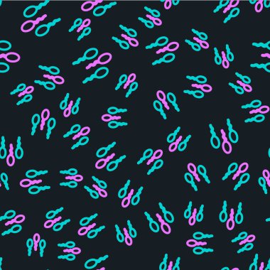 Çizgi Sperm simgesi siyah arkaplanda izole edilmiş. Vektör