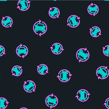 Çizgi Araba Servis simgesi siyah arkaplanda kusursuz desen izole etti. Otomobil tamircisi. Tamirci oto tamircisi. Bakım tabelası. Vektör