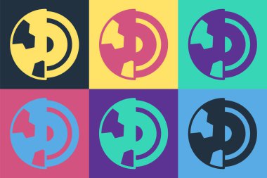 Pop Art Earth çekirdek yapı kabuğu simgesi renk arkaplanında izole. Vektör