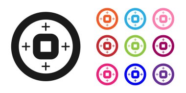 Siyah Çin Yuan para birimi sembolü beyaz arkaplanda izole edilmiş. Bozuk para. Bankacılık işareti. Para sembolü. Simgeleri renklendirin. Vektör