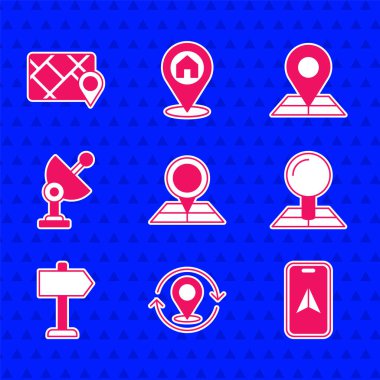 Katlanmış haritayı konum belirleyicisi, harita şifresi, şehir navigasyonu, yol trafik işareti, Radar ve GPS aygıtı simgesi ile ayarla. Vektör