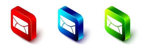 Isometrisk Mail Och Post Ikon Isolerad Vit Bakgrund Kuvert Symbol — Stock vektor