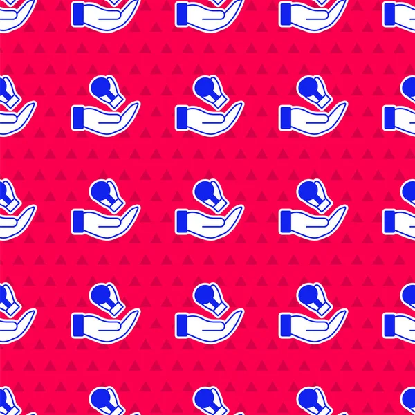 Mavi boks eldiveni simgesi kırmızı arka planda izole edilmiş. Vektör