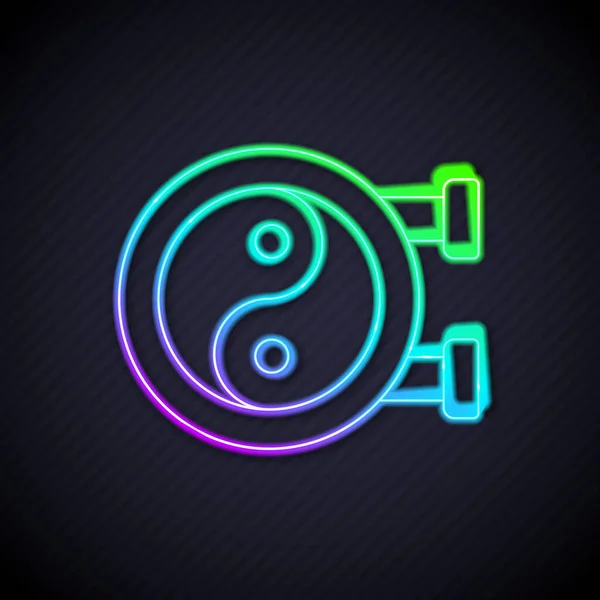 Glowing Neon Line Yin Yang Symbol Harmony Balance Icon Isolated — Stock Vector