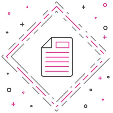 Satır Dosya simgesi beyaz arkaplanda izole edildi. Kontrol listesi simgesi. İş konsepti. Renkli taslak konsepti. Vektör