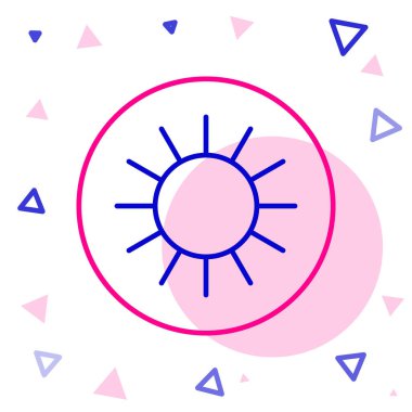 Çizgi Sun simgesi beyaz arkaplanda izole edildi. Renkli taslak konsepti. Vektör