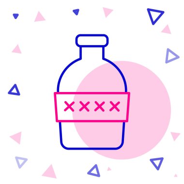 Beyaz arka planda izole edilmiş bir şişe su. Soda su içme tabelası. Renkli taslak konsepti. Vektör