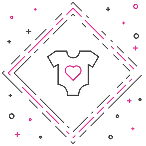 Linia Baby Ubrania Ikona Izolowane Białym Tle Odzież Dziecięca Dla — Wektor stockowy