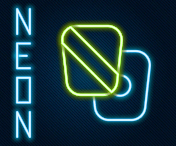 Glödande Neon Line Boxning Träning Tassar Ikon Isolerad Svart Bakgrund — Stock vektor
