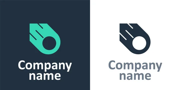 Logotype Komeet Vallen Snel Pictogram Geïsoleerd Witte Achtergrond Logo Ontwerp — Stockvector