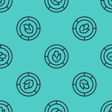 Siyah çizgi tarımsal toprak testi ve sonuç simgesi yeşil arka planda izole edilmiş pürüzsüz desen. Dijital toprak analizi. Vektör