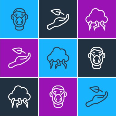 Hat Surat 'ı koruyucu maskeli, Storm ve Sprout' un el ikonu yap. Vektör