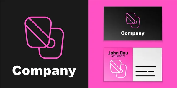 Roze Lijn Boksen Trainingspoten Pictogram Geïsoleerd Zwarte Achtergrond Logo Ontwerp — Stockvector