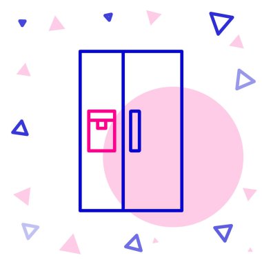 Buzdolabı simgesi beyaz arkaplanda izole edildi. Buzdolabı buzdolabı. Ev aletleri ve aletler. Renkli taslak konsepti. Vektör.