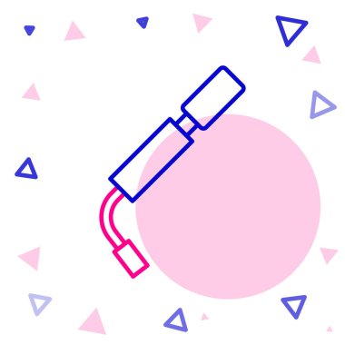 Bisiklet hava pompası simgesi beyaz arkaplanda izole edildi. Renkli taslak konsepti. Vektör