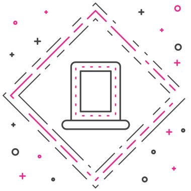 Beyaz arkaplanda ışık simgesi olan çizgi aynası. Renkli taslak konsepti. Vektör