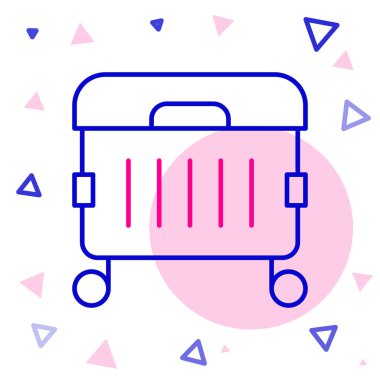 Çöp kutusu simgesi beyaz arkaplanda izole edildi. Çöp kutusu tabelası. Sepet simgesini geri dönüştür. Ofis çöpü ikonu. Renkli taslak konsepti. Vektör