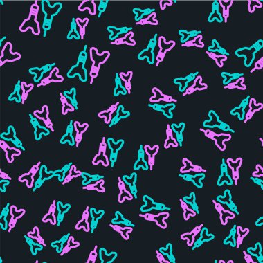 Çizgi Dart ok simgesi siyah arkaplanda izole edilmiş kusursuz desen. Vektör