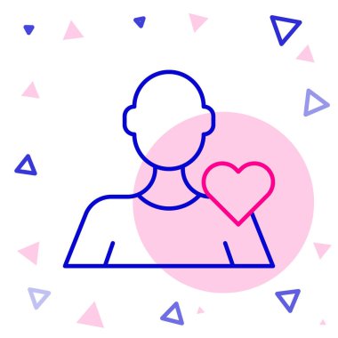 Beyaz arka planda izole edilmiş romantik erkek simgesi. Sevgililer Günün kutlu olsun. Renkli taslak konsepti. Vektör