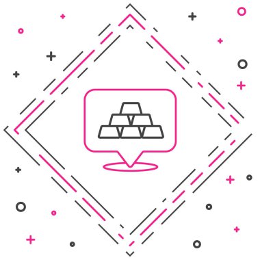 Satır Altın çubukları simgesi beyaz arkaplanda izole edildi. Bankacılık işi konsepti. Renkli taslak konsepti. Vektör