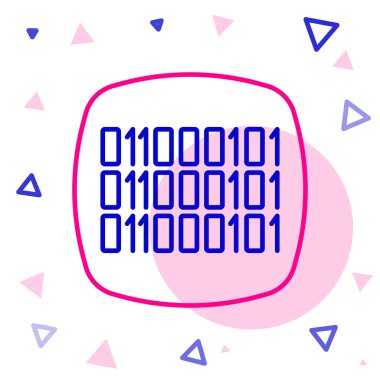 Satır ikili kod simgesi beyaz arkaplanda izole edildi. Renkli taslak konsepti. Vektör