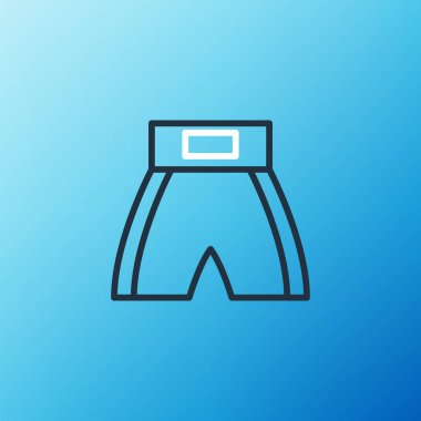 Hat boks kısa simgesi mavi arkaplanda izole edildi. Renkli taslak konsepti. Vektör