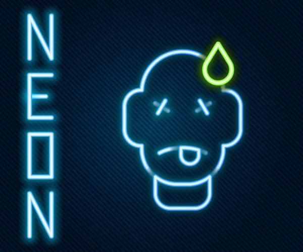 Ligne Lumineuse Néon Icône Empoisonnement Homme Isolé Sur Fond Noir — Image vectorielle
