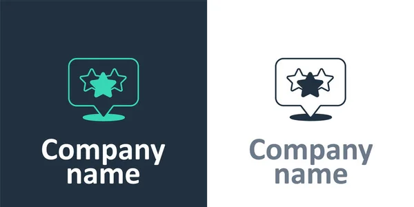 Logotipo Cinco Estrellas Valoración Del Producto Del Cliente Icono Aislado — Vector de stock
