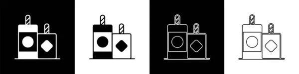 Установить Значок Фейерверка Выделенный Черно Белом Фоне Концепция Веселой Вечеринки — стоковый вектор