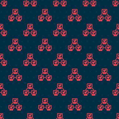 Kırmızı çizgi NFT engelleme teknolojisi simgesi siyah arkaplanda izole edilmiş. Para iadesi olmayan jeton. Dijital kripto sanat konsepti. Vektör