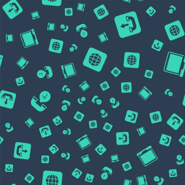 Dünya çapında, giden arama telefonu, telefon ahizesi ve dizüstü bilgisayarı sorunsuz bir şablona ayarla. Vektör