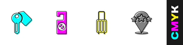 문잠금 방해하지 Suitcase 아이콘을 평가합니다 Vector — 스톡 벡터