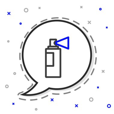 Beyaz arkaplanda çizgi parfüm ikonu izole edildi. Renkli taslak konsepti. Vektör.