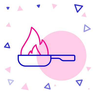 Hattı Kızartma simgesi beyaz arkaplanda izole edildi. Kızartma veya kızartma gıda sembolü. Renkli taslak konsepti. Vektör