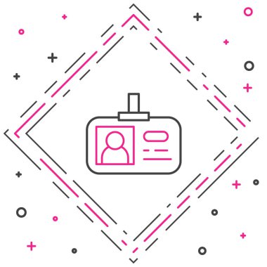 Beyaz arkaplanda çizgi tanımlama simgesi izole edildi. Sunum için, şirketin kimliği için, reklam için kullanılabilir. Renkli taslak konsepti. Vektör