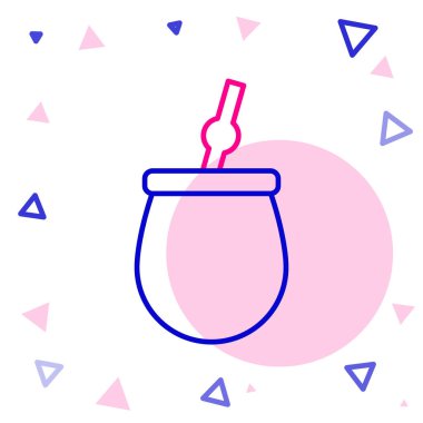 Hat Mate çay simgesi beyaz arkaplanda izole edildi. Renkli taslak konsepti. Vektör