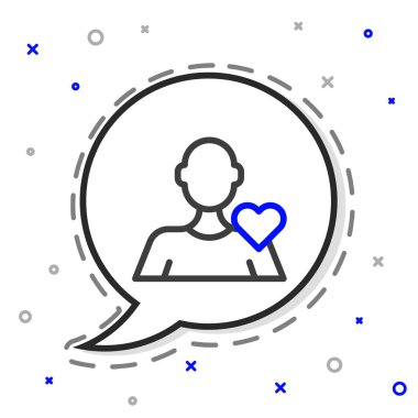 Beyaz arka planda izole edilmiş romantik erkek simgesi. Sevgililer Günün kutlu olsun. Renkli taslak konsepti. Vektör