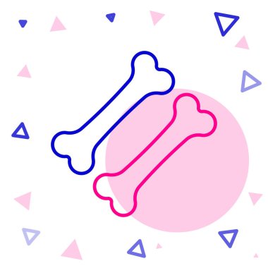 Çizgi Köpeği kemik simgesi beyaz arkaplanda izole edildi. Besin sembolü. Renkli taslak konsepti. Vektör