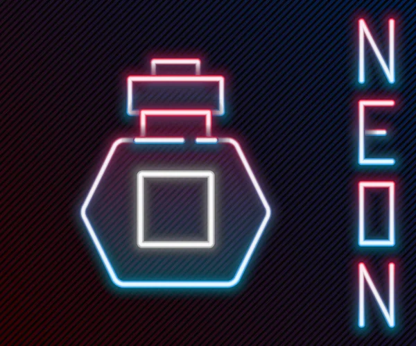 Leuchtende Neon Linie Parfüm Symbol Isoliert Auf Schwarzem Hintergrund Buntes — Stockvektor