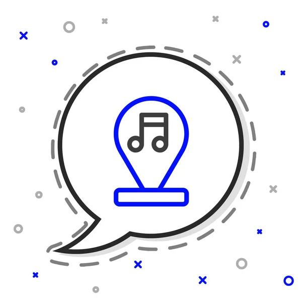 Line Music Note Ícone Tom Isolado Fundo Branco Conceito Esboço — Vetor de Stock