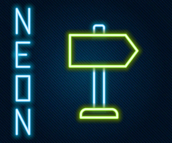 Ragyogó Neon Vonal Közúti Közlekedési Tábla Jelzőtábla Ikon Elszigetelt Fekete — Stock Vector