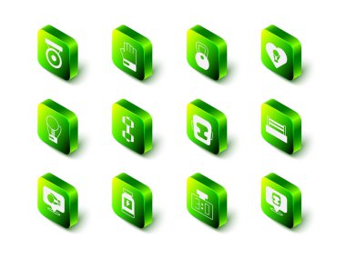 MMA eldiveni, ağırlık, boks, yüzük, kask, spor mekanik skorbordu ve enerji içeceği ikonu ayarla. Vektör