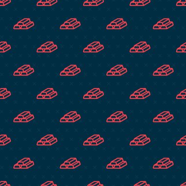 Kırmızı çizgi altın çubuk simgesi siyah arkaplanda izole edilmiş. Bankacılık işi konsepti. Vektör